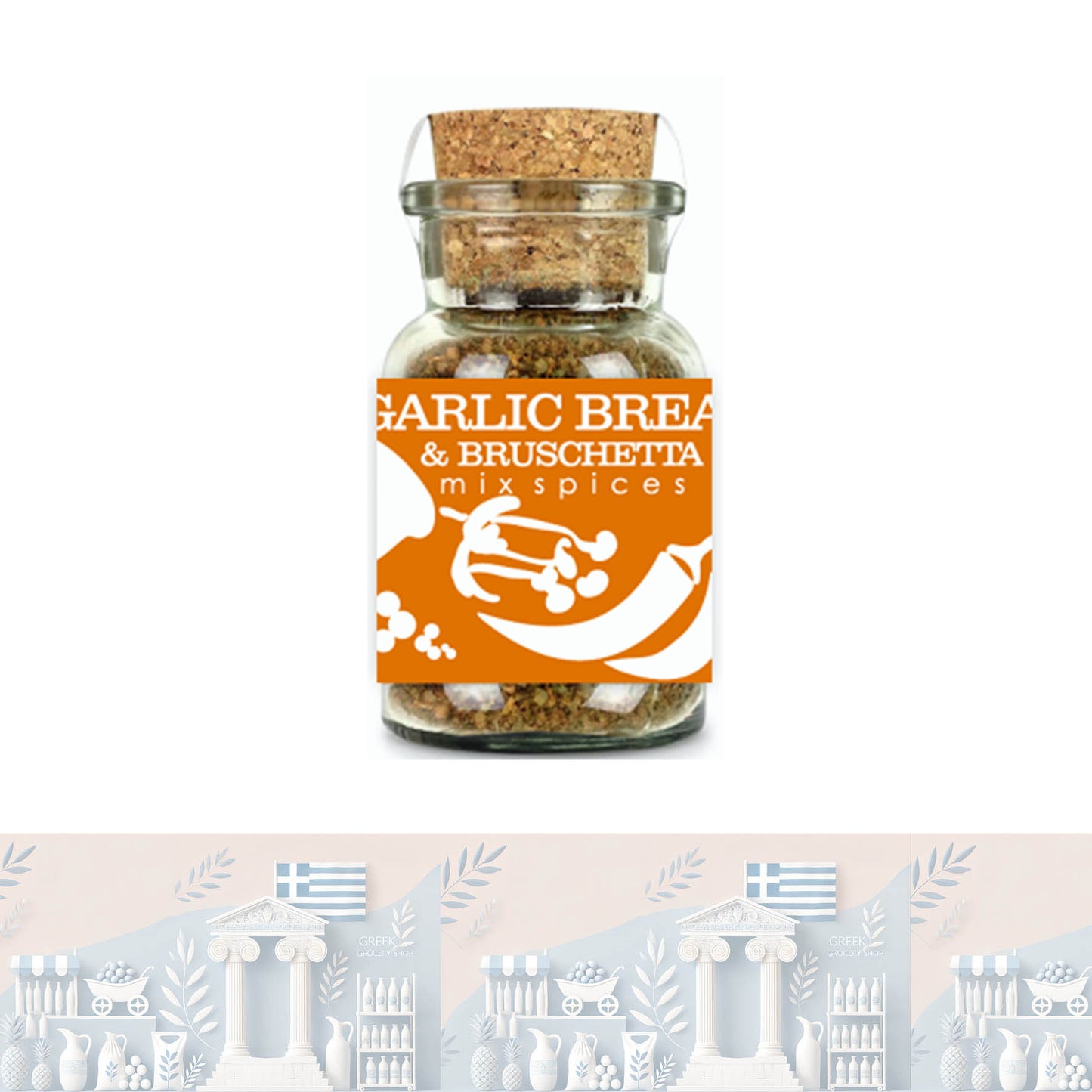 Griechisches Knoblauchbrot und Bruschetta-Gewürzmischung im Glas 75gr "Ellie"
