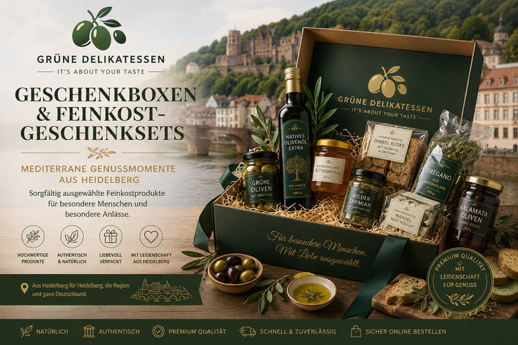 Unsere Genussboxen – Mediterrane Geschenkideen von Grüne Delikatessen