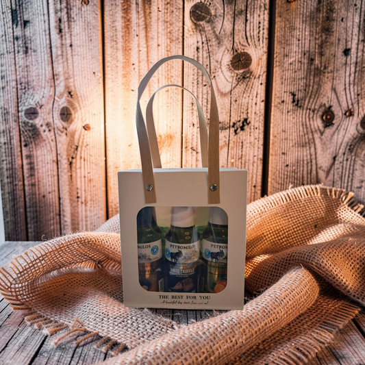 🫒 Petromilos EVOO Trio – 3 x 100ml Glasflaschen