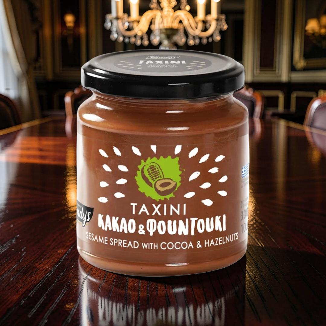 Griechische Tahini Aufstrich mit Kakao und Haselnüssen 300gr "Kandylas"