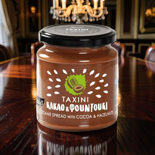 Griechische Tahini Aufstrich mit Kakao und Haselnüssen 300gr "Kandylas"