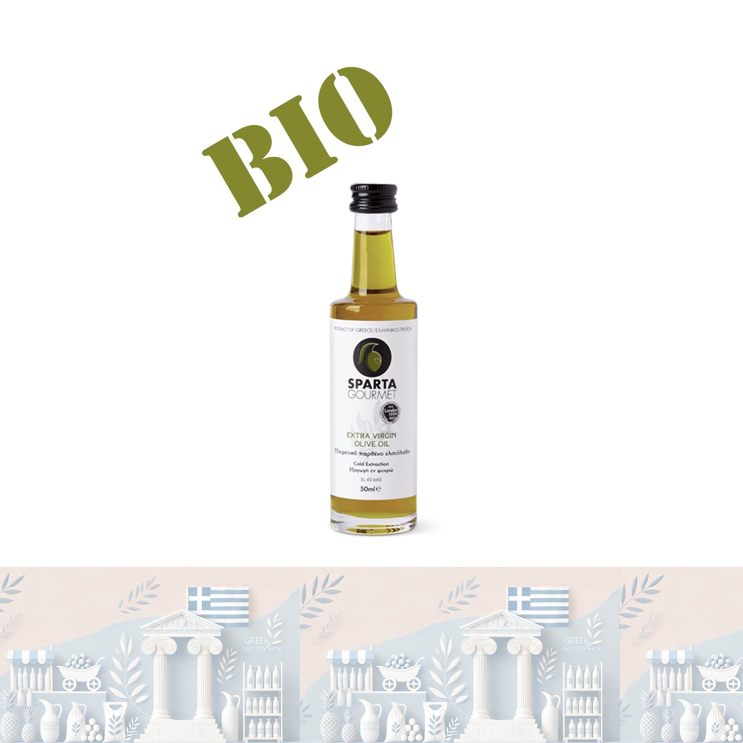 Sparta Gourmet Bio Natives Olivenöl Extra 🌿 | 1. Kaltpressung (50 ml) aus Griechenland