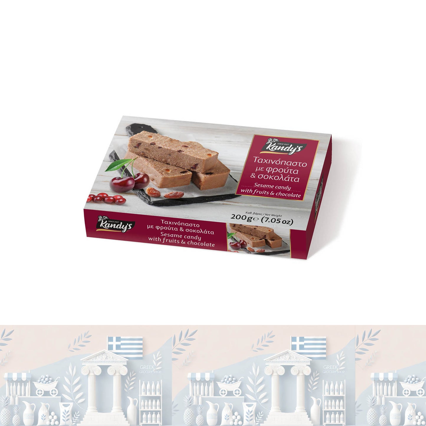 Griechischer Halva-Dessert mit Früchten und Schokolade 200gr "Kandylas"