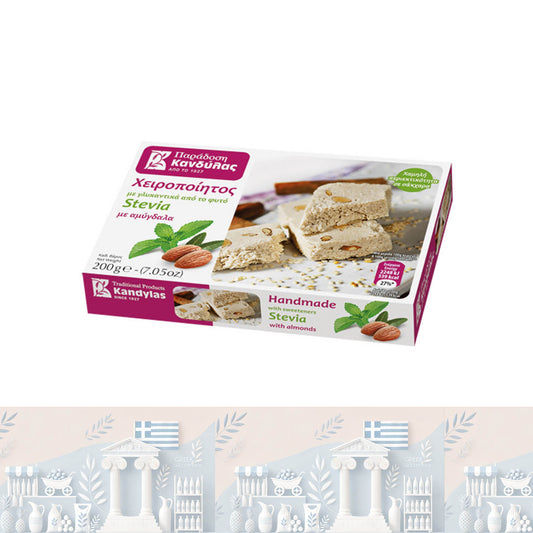 Griechischer Halva Zuckerfreies  mit Mandel und Stevia 200gr "Kandylas"