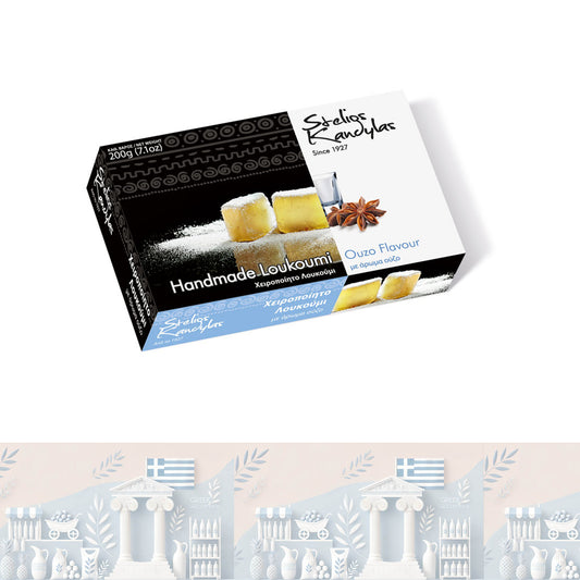 Griechischer LOUKOUMI  mit UOZO-Geschmack 200gr "Kandylas"