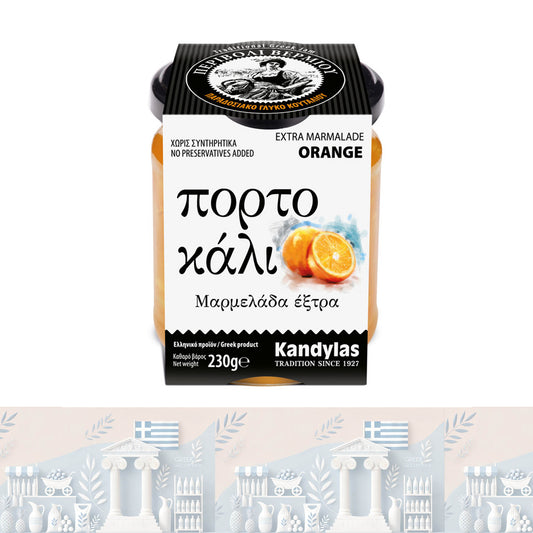 Griechische Orangenmarmelade – 100% Naturrein, 230gr "Kandylas"
