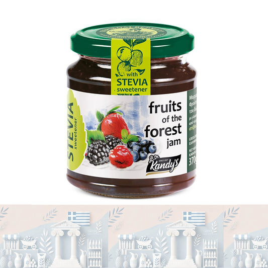 Griechische Waldfruchtmarmelade mit Stevia – 100% Naturrein, 370gr "Kandylas"