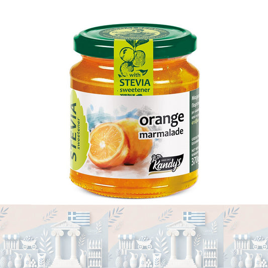 Griechische Orangenmarmelade mit Stevia, 100% natürlich, 370gr "Kandylas"