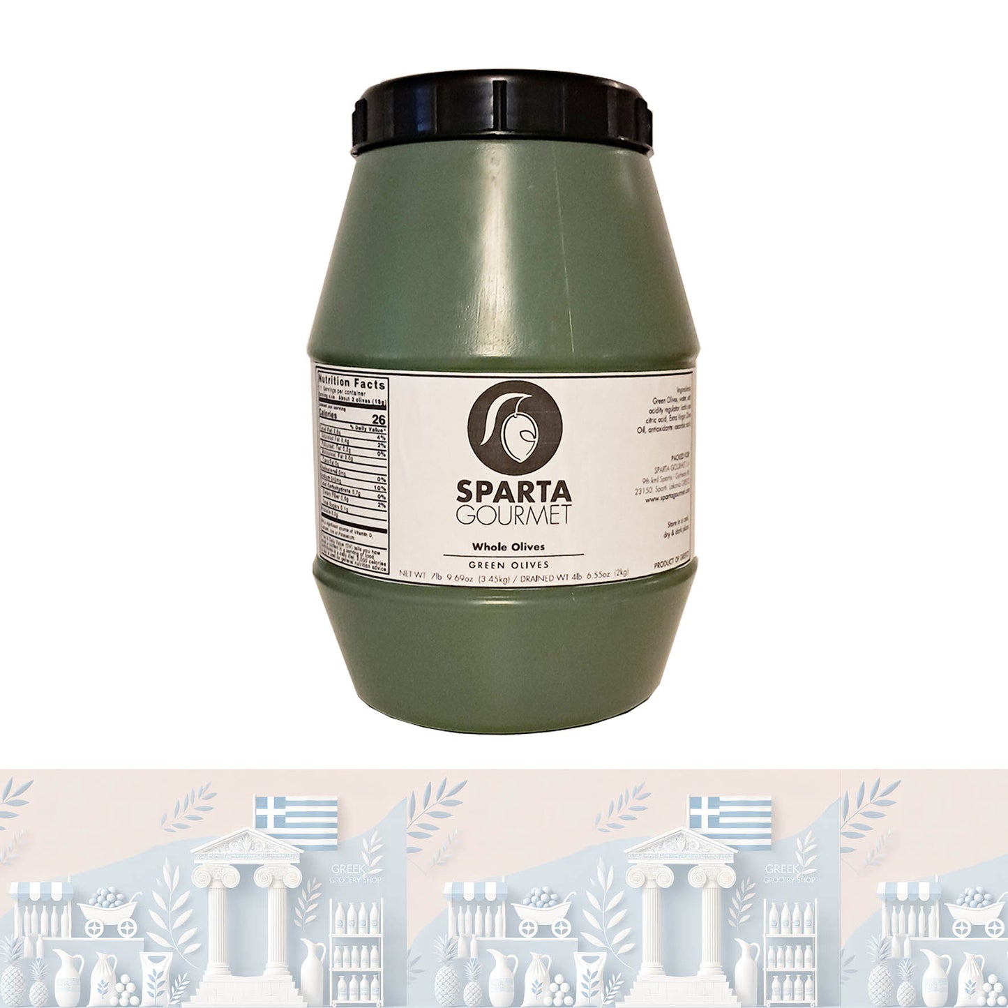 Sparta Gourmet Ganze Halkidiki-Oliven 🫒 | Mild, fleischig & knackig (2 kg)