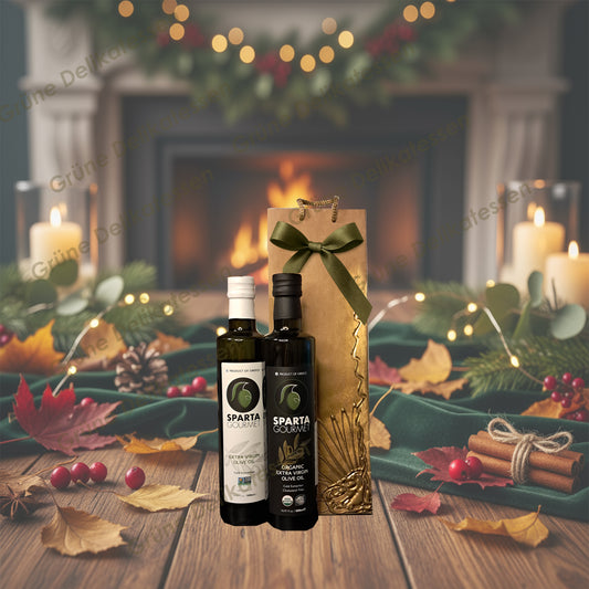 Grüne Delikatessen-Geschenkpaket – Premium Sparta Gourmet Olivenöle 🌿