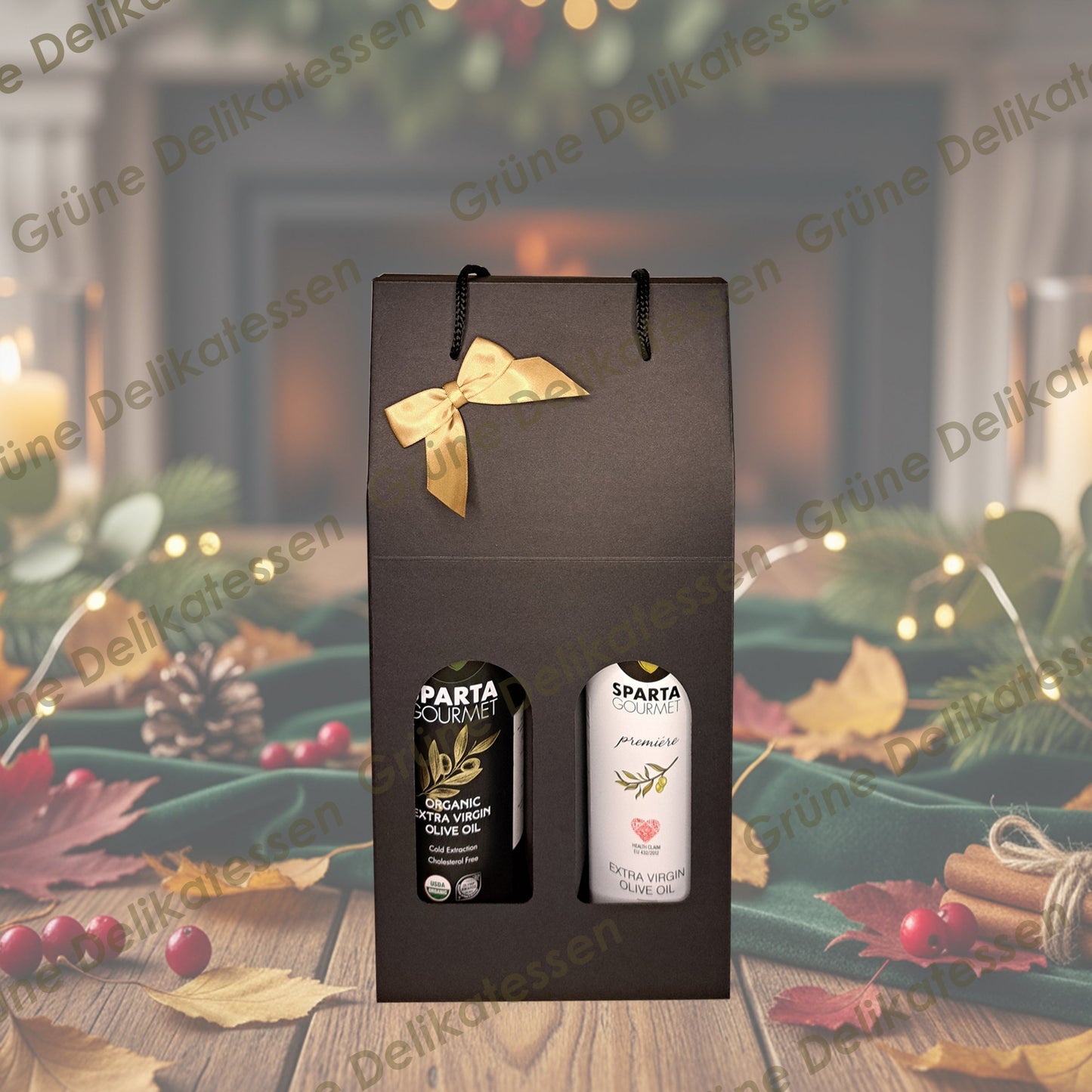 ✨ Grüne Delikatessen Luxus-Geschenkpaket – Schwarze & Goldene Eleganz für ganz besondere Menschen