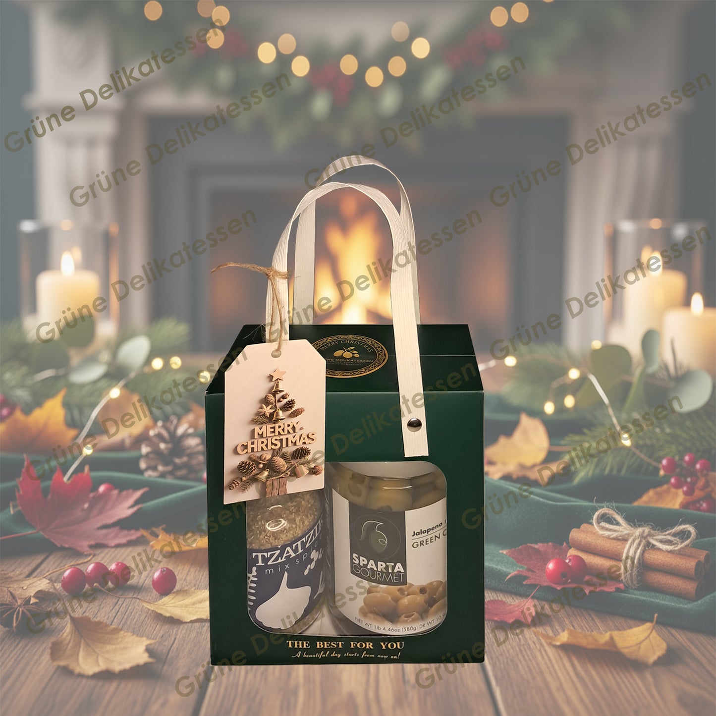 🎁 Mediterranes Genussduo – Jalapeño-Oliven & Tzatziki-Gewürzmix | Grüne Delikatessen