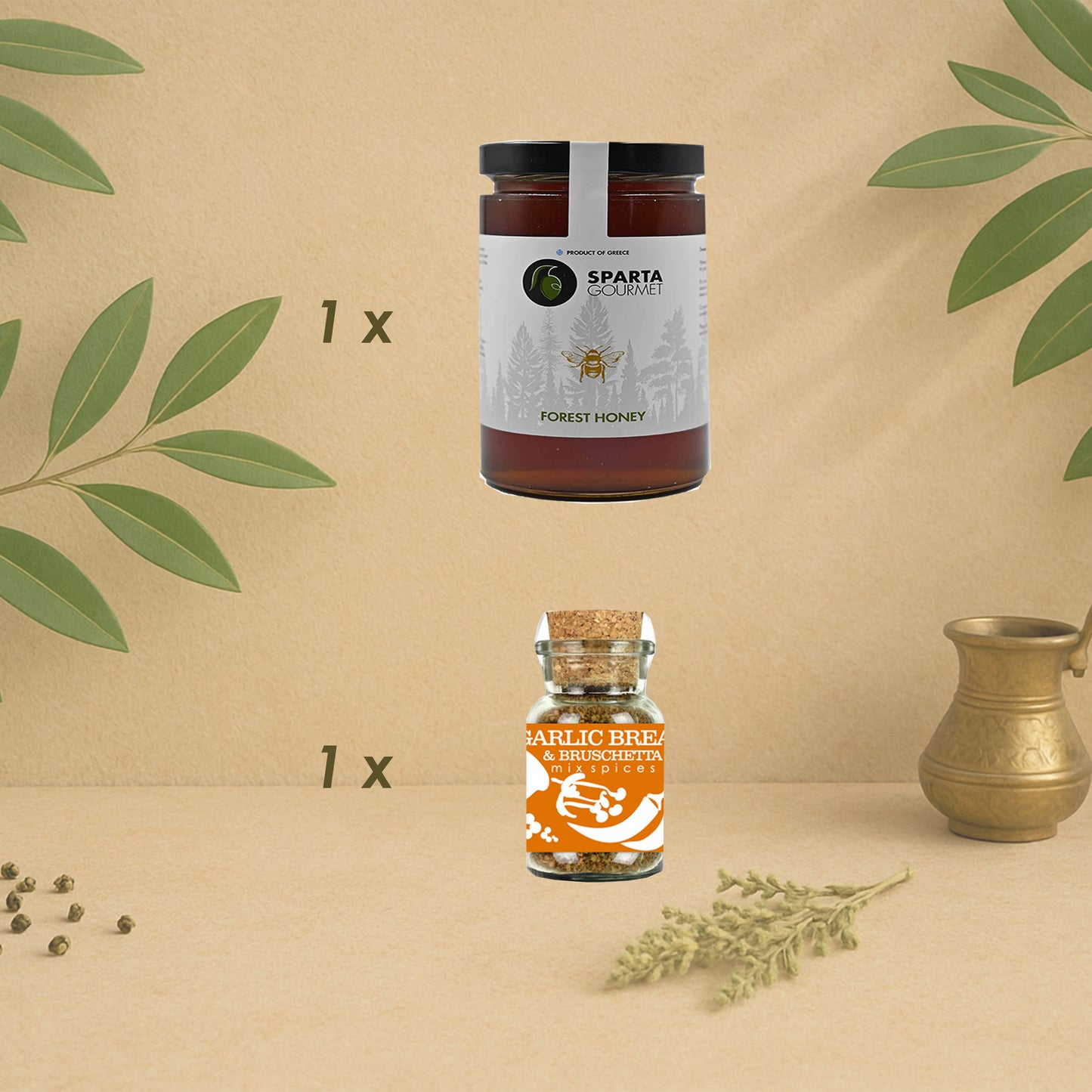 🍯🎁 Premium Waldhonig & Bruschetta-Duo – Aromatische Genussbox | Grüne Delikatessen