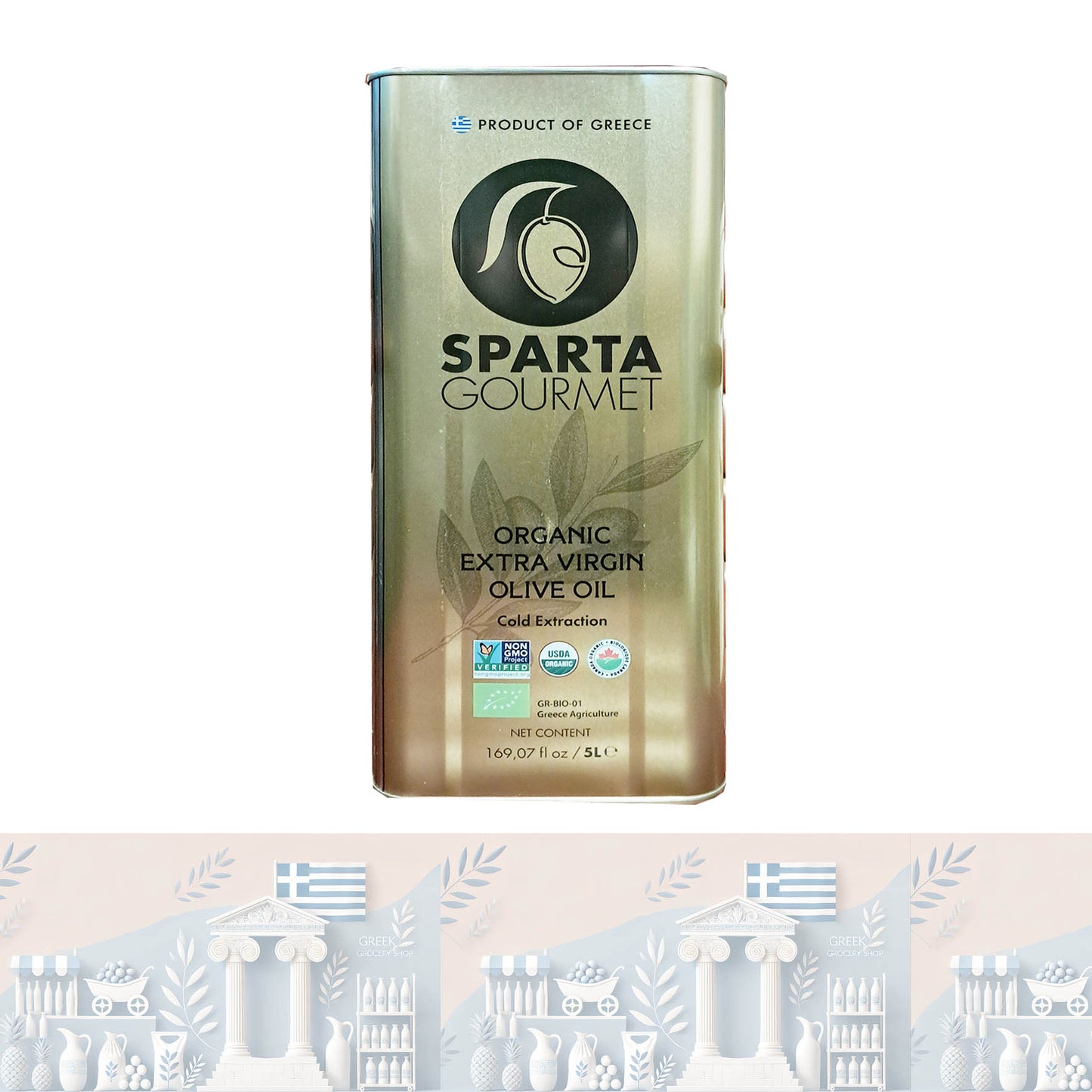 Sparta Gourmet Bio Natives Olivenöl Extra 🌿 | 1. Kaltpressung (5 Liter)