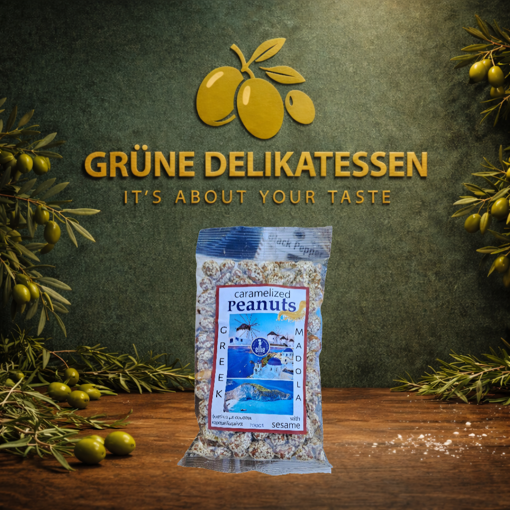 Caramelisierte Erdnüsse mit Sesam 🍯🥜 | Premium Snack aus Griechenland | Grüne Delikatessen