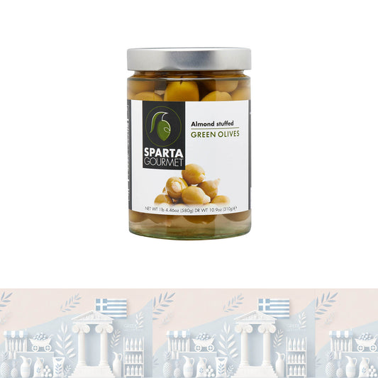 Griechische Olive - Mandeln gefüllte grüne Oliven 580,0gr "Sparta Gourmet"