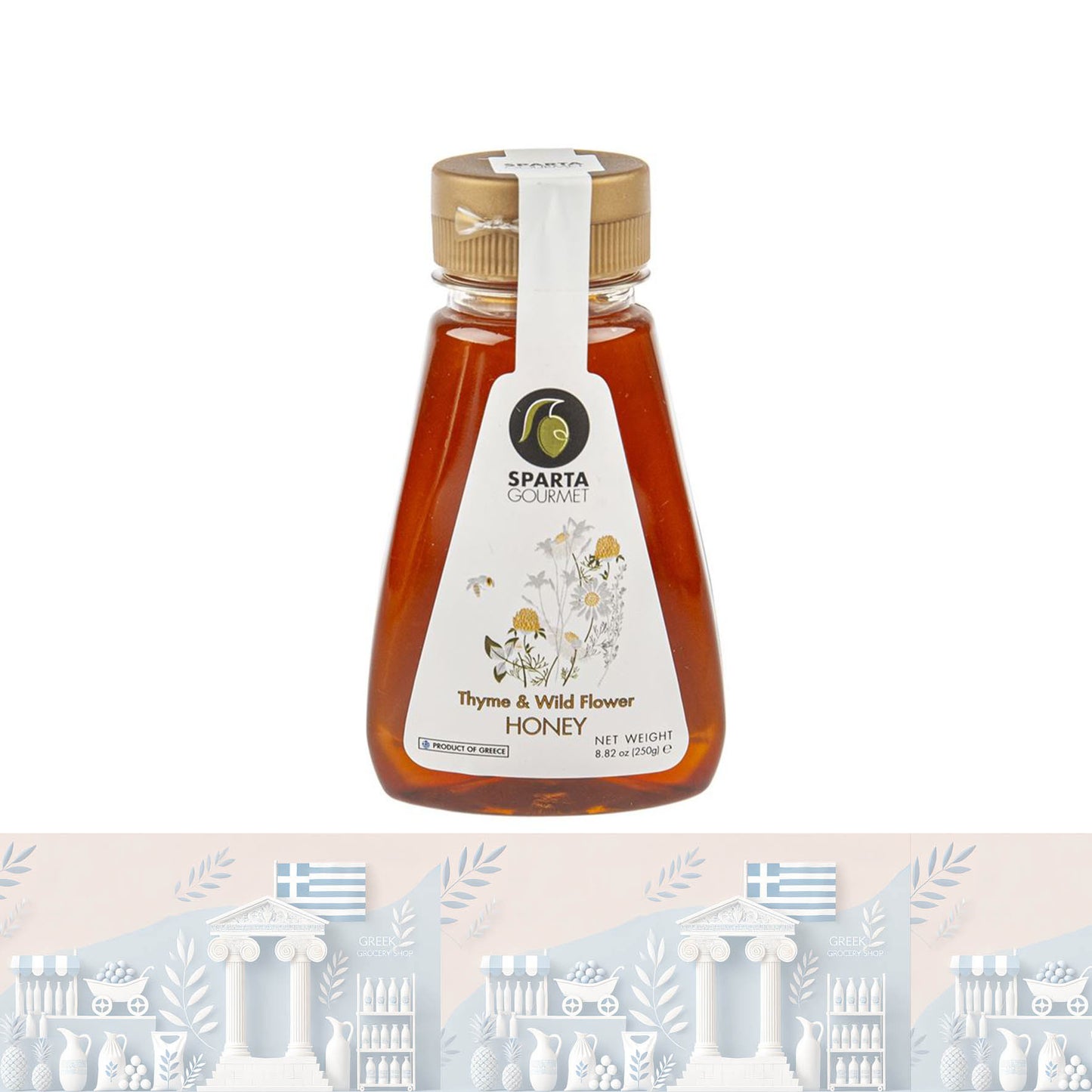 Sparta Gourmet Griechischer Thymian- & Wildblumenhonig 🍯 | Intensiv, aromatisch & 100 % naturbelassen (250g)