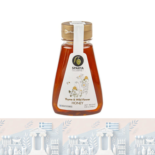 Sparta Gourmet Griechischer Thymian- & Wildblumenhonig 🍯 | Intensiv, aromatisch & 100 % naturbelassen (250g)