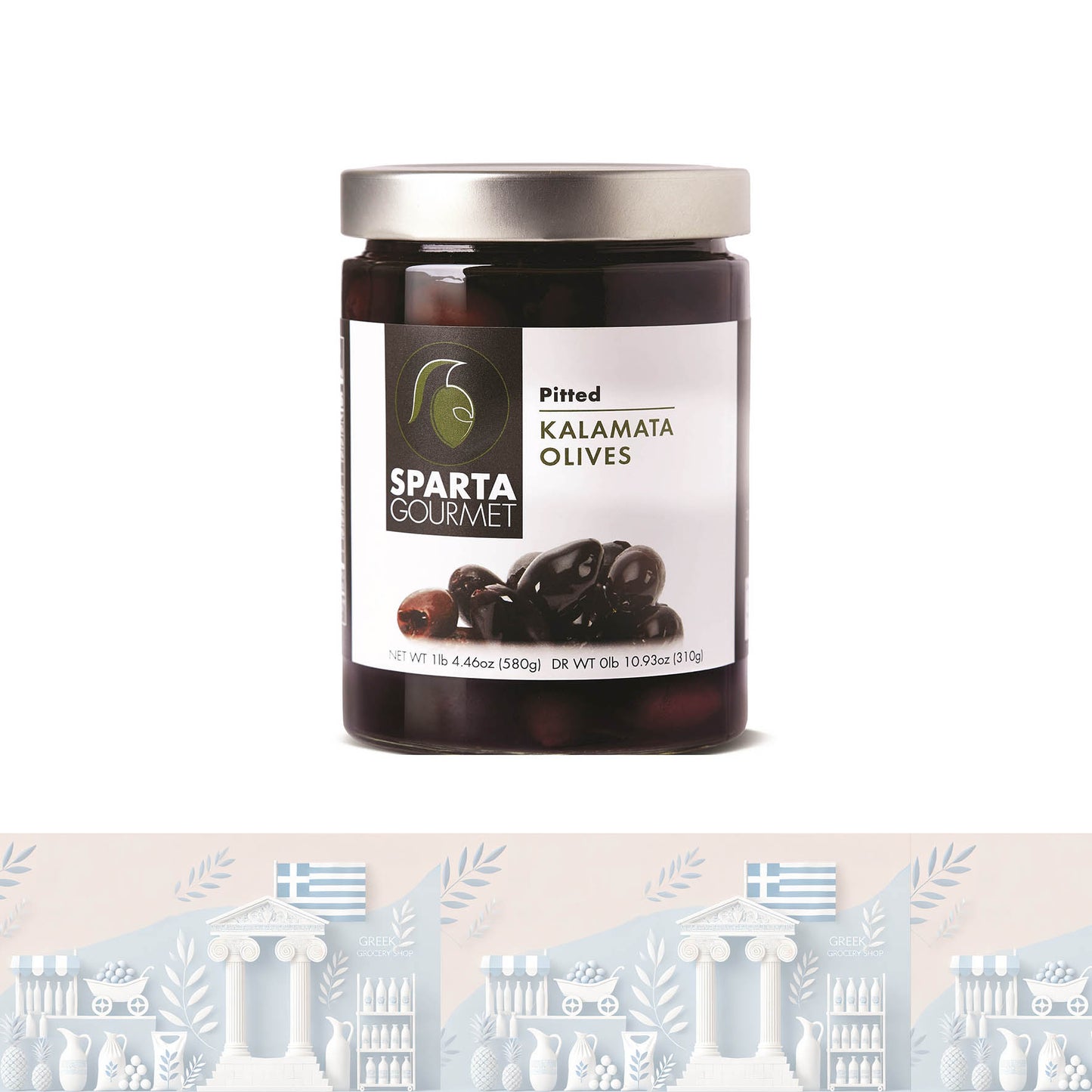 Griechische Olive - entkernte Oliven Kalamata 580,0gr "Sparta Gourmet"