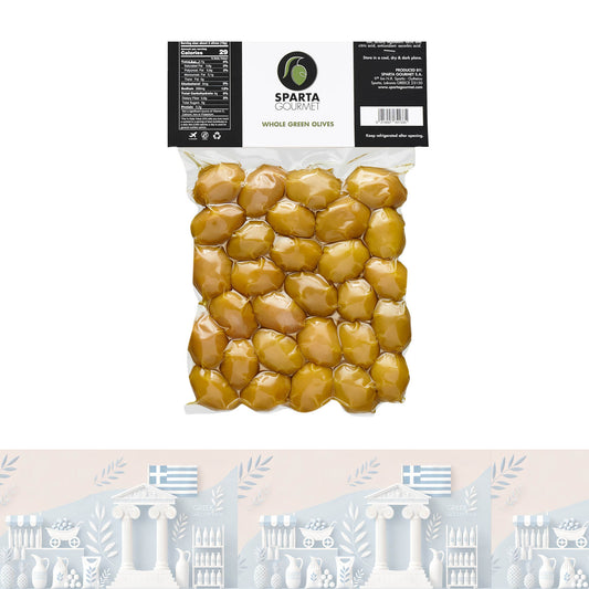 Griechische Olive - Chalkidikis Ganze grüne Oliven 250,0gr Sparta Gourmet"
