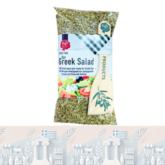 Griechische Gewürzmischung für griechischen Salat mit Holzlöffel 100gr "Ellie"